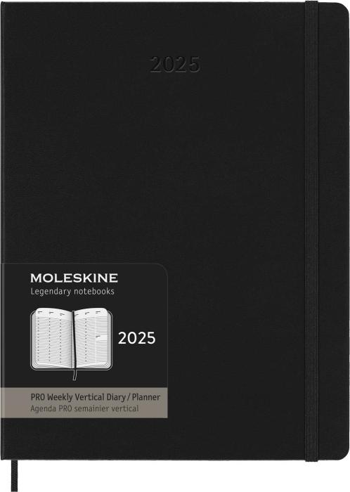 Moleskine Weekly Pro Vertical Svart hard XL 2025