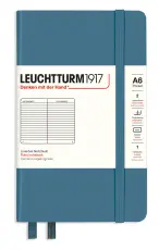 Leuchtturm A6 hard 185s Stone Blue Ruled