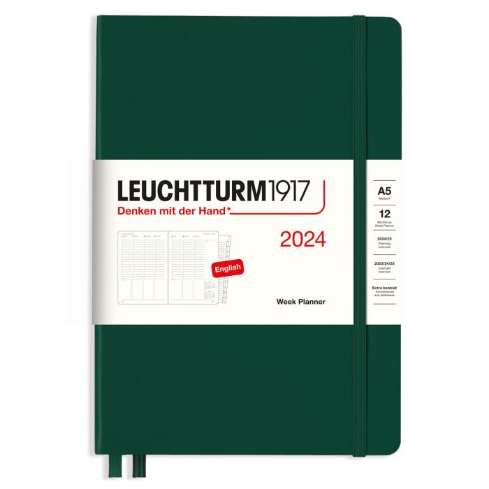 Leuchtturm1917 A5 Vecka/Uppslag Forest Green 2024