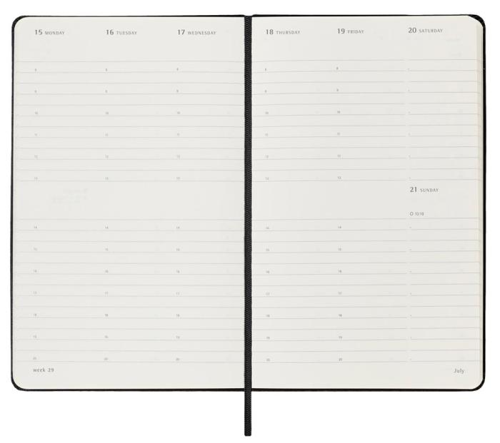 Moleskine Weekly Planner Vertical Svart hard large 2024