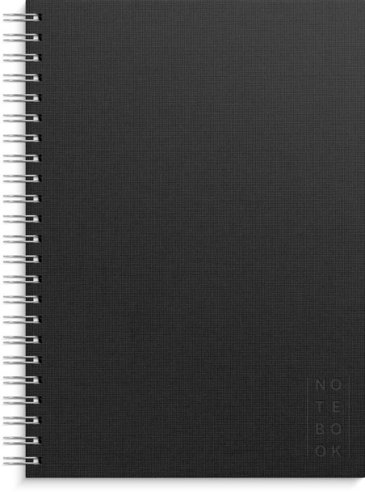 Notebook Textile black lined A4 spiralbunden