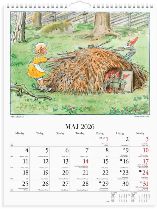 Väggkalender Elsa Beskow 2026