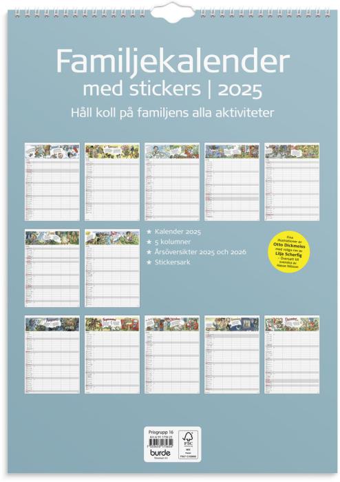 Familjekalender Stickers 2025