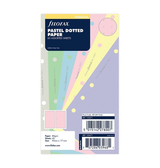 Filofax Personal Dotted Paper pastel