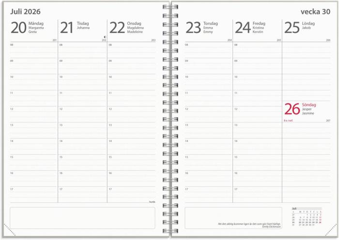 Kalender Study A5 Story Blomma 2025-2026