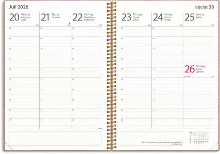 Kalender Study A5 Twist Rosa 2025-2026