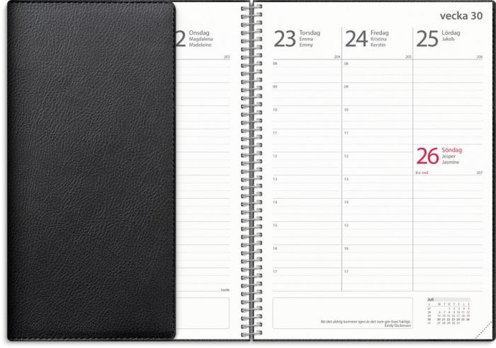 Kalender Study A5 Twist Svart 2025-2026