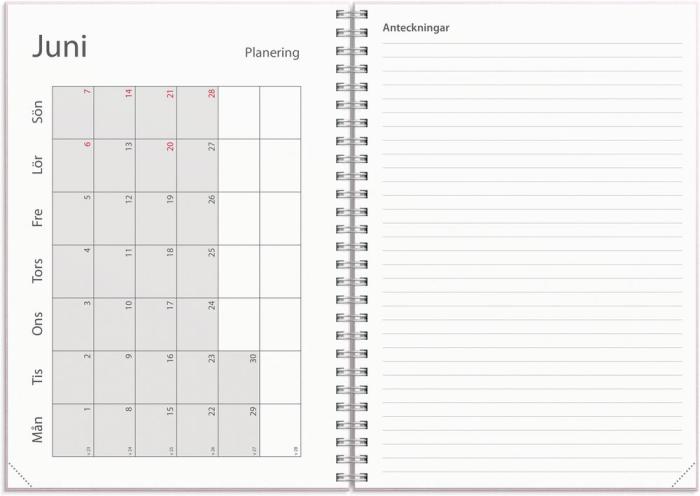 Kalender Study A5 Textile rosa 2025-2026