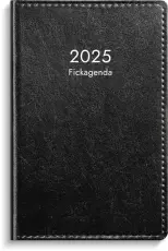 Fickagenda svart konstläder 2025