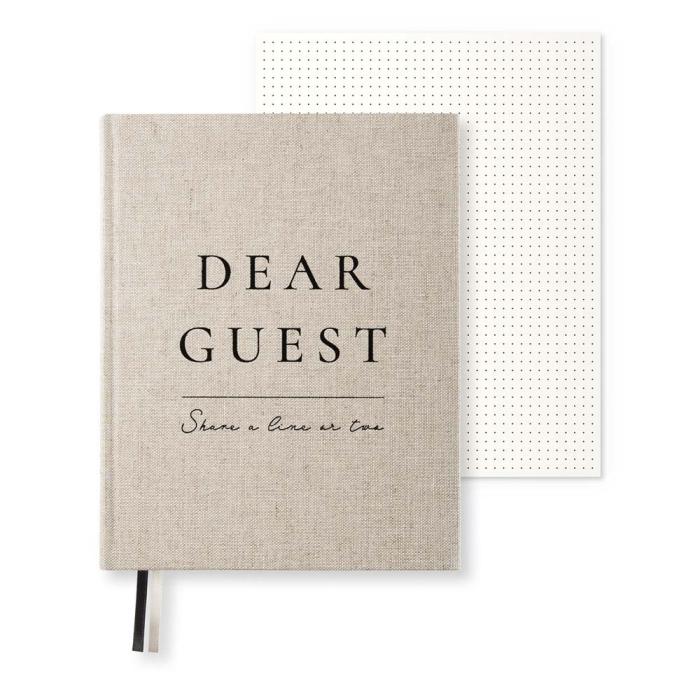 Guest Book Large Rough Linen