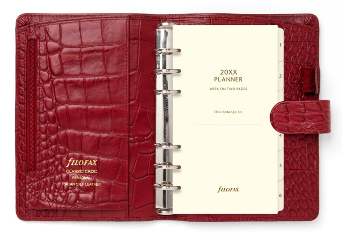 Filofax Classic Croc Personal Cherry