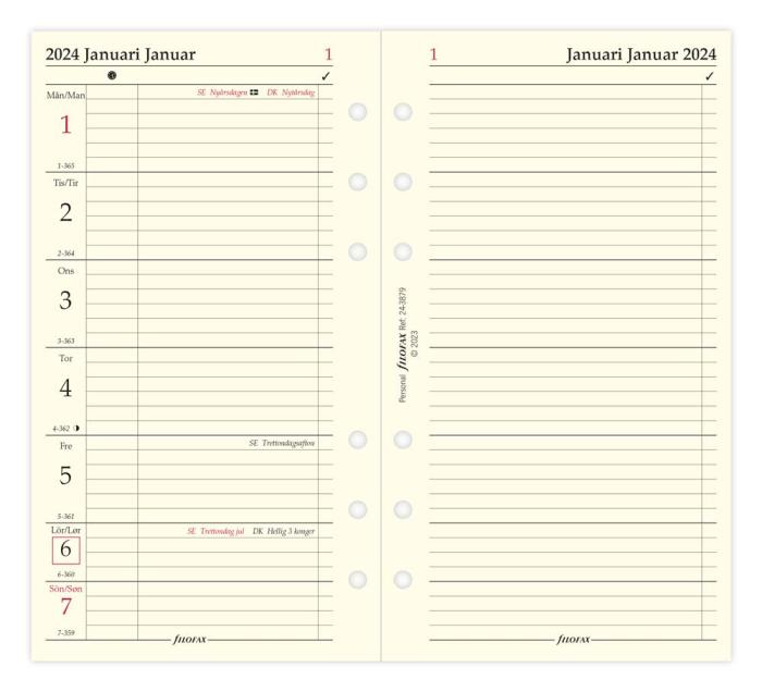 Filofax dagbok Personal V+N/U 2024