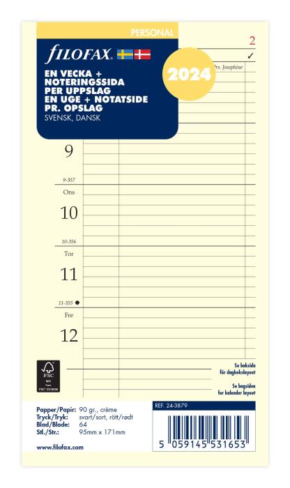 Filofax dagbok Personal V+N/U 2024