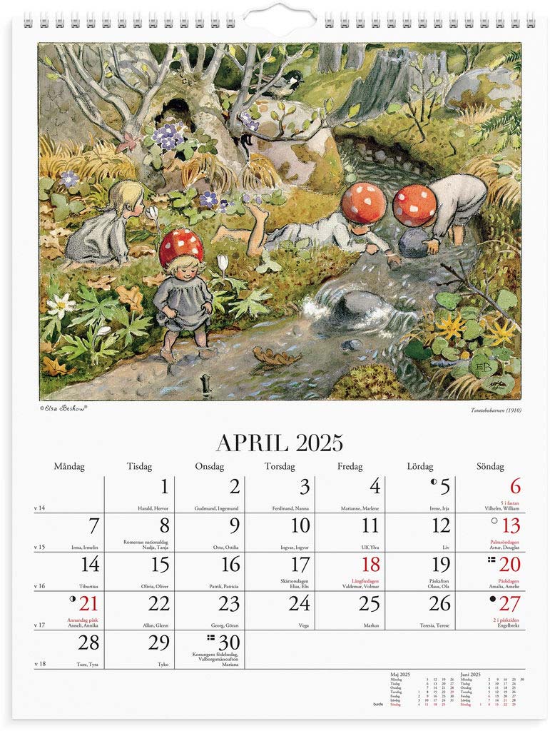 Väggkalender Elsa Beskow 2025