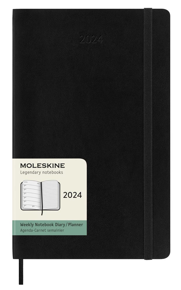 Moleskine Weekly Notebook Large Black Soft 2024